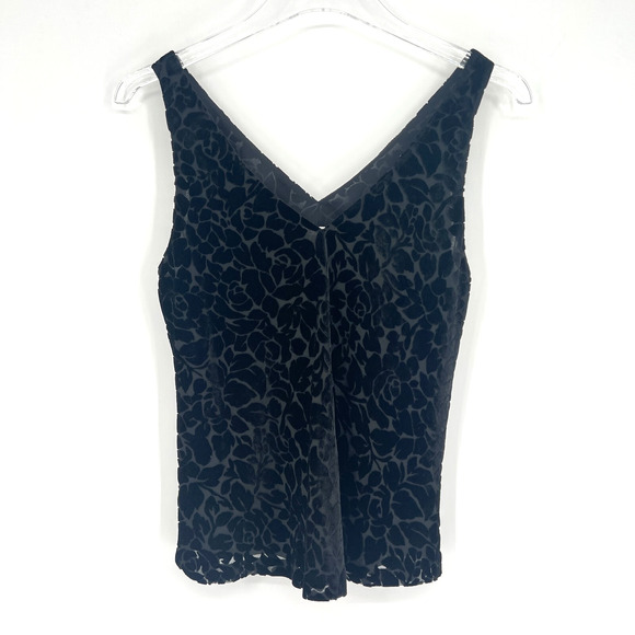 Vtg Jones Wear Tank Top Womens 6 Velvet Burnout Floral Boho Whimsigoth - Picture 1 of 5